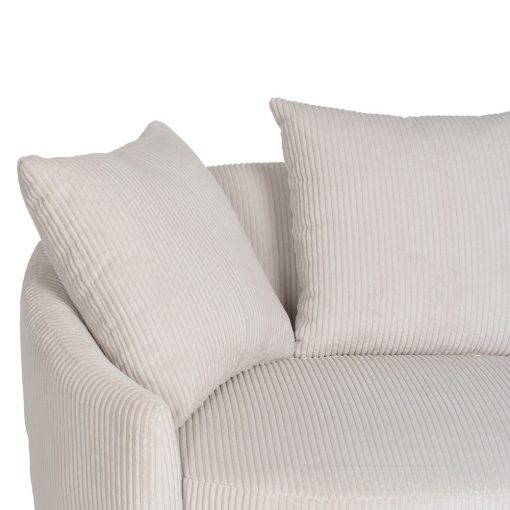 Sofá 3 Lugares Sala Creme Tecido 197 X 96 X 75 Cm - Image 12