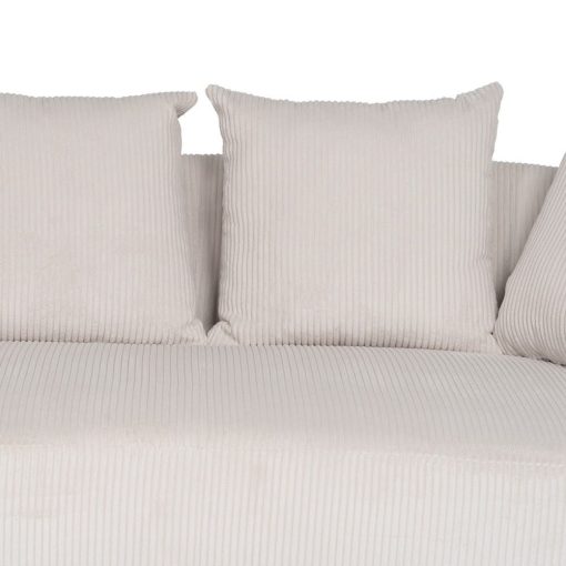 Sofá 3 Lugares Sala Creme Tecido 197 X 96 X 75 Cm - Image 13