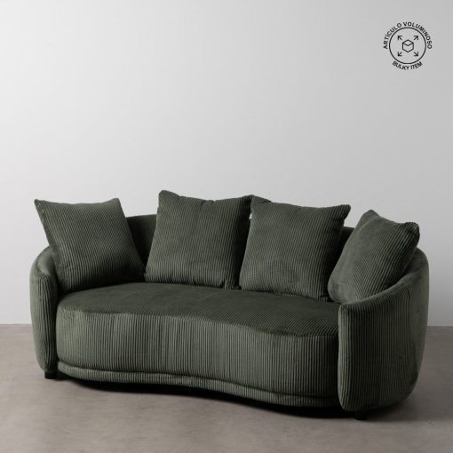 Sofá 3 Lugares Sala Tecido Verde 197 X 96 X 75 Cm - Image 3