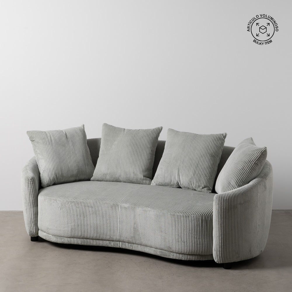 Sofá 3 Lugares Sala Gelo Tecido 197 X 96 X 75 Cm - Image 3