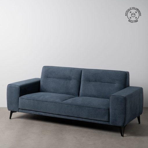 Sofá Azul Tecido-Metal 3 Lugares 220 X 87 X 85 Cm - Image 3