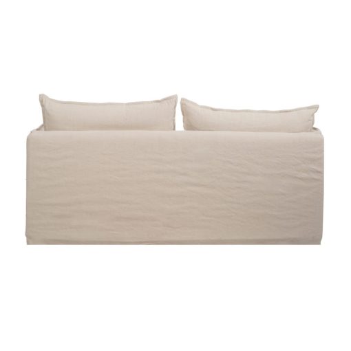 Sofá 2 Lugares Creme Tecido-Madeira 180 X 97 X 89 Cm - Image 8