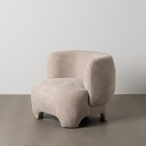 Poltrona Bege Sala Tecido 80 X 80 X 71 Cm - Image 3