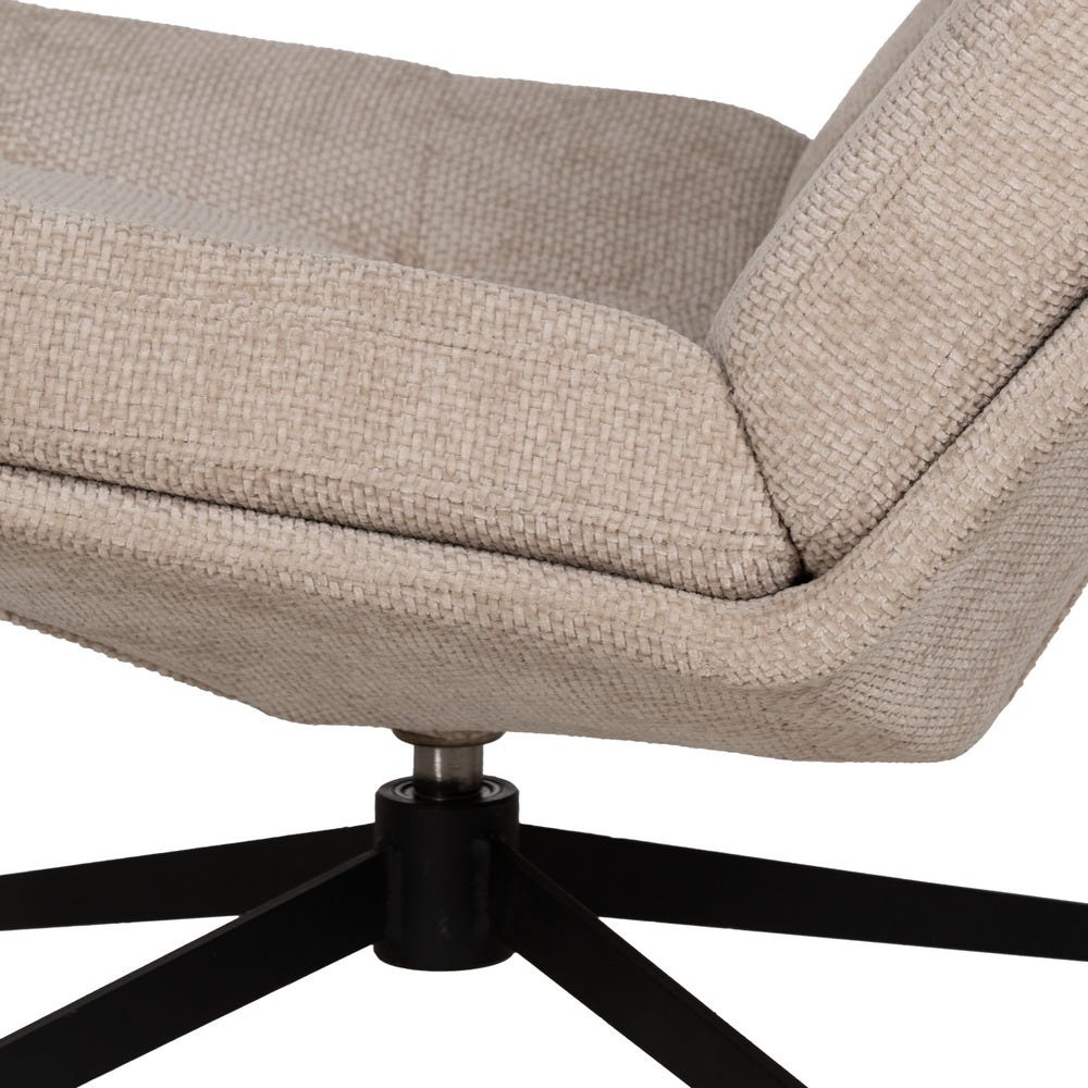 Poltrona Revolvendo Bege Tecido-Metal 65 X 98 X 93 Cm - Image 9