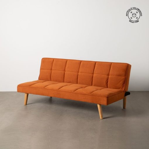 Sofá Cama Laranja Madeira Decoração. 175x84x73cm - Image 6