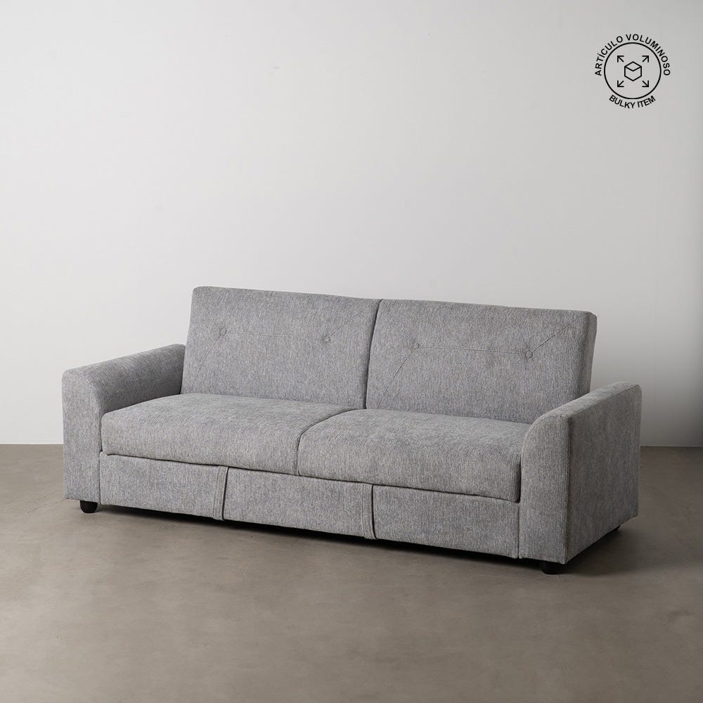 Cinza Madeira Sofá Cama Decoração. 216x85x85cm - Image 3