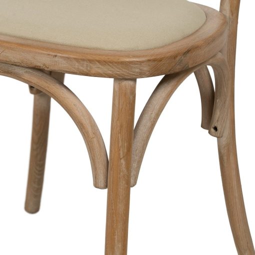 Cadeira Natural-Bege Tecido-Madeira 45 X 46 X 92 Cm - Image 9
