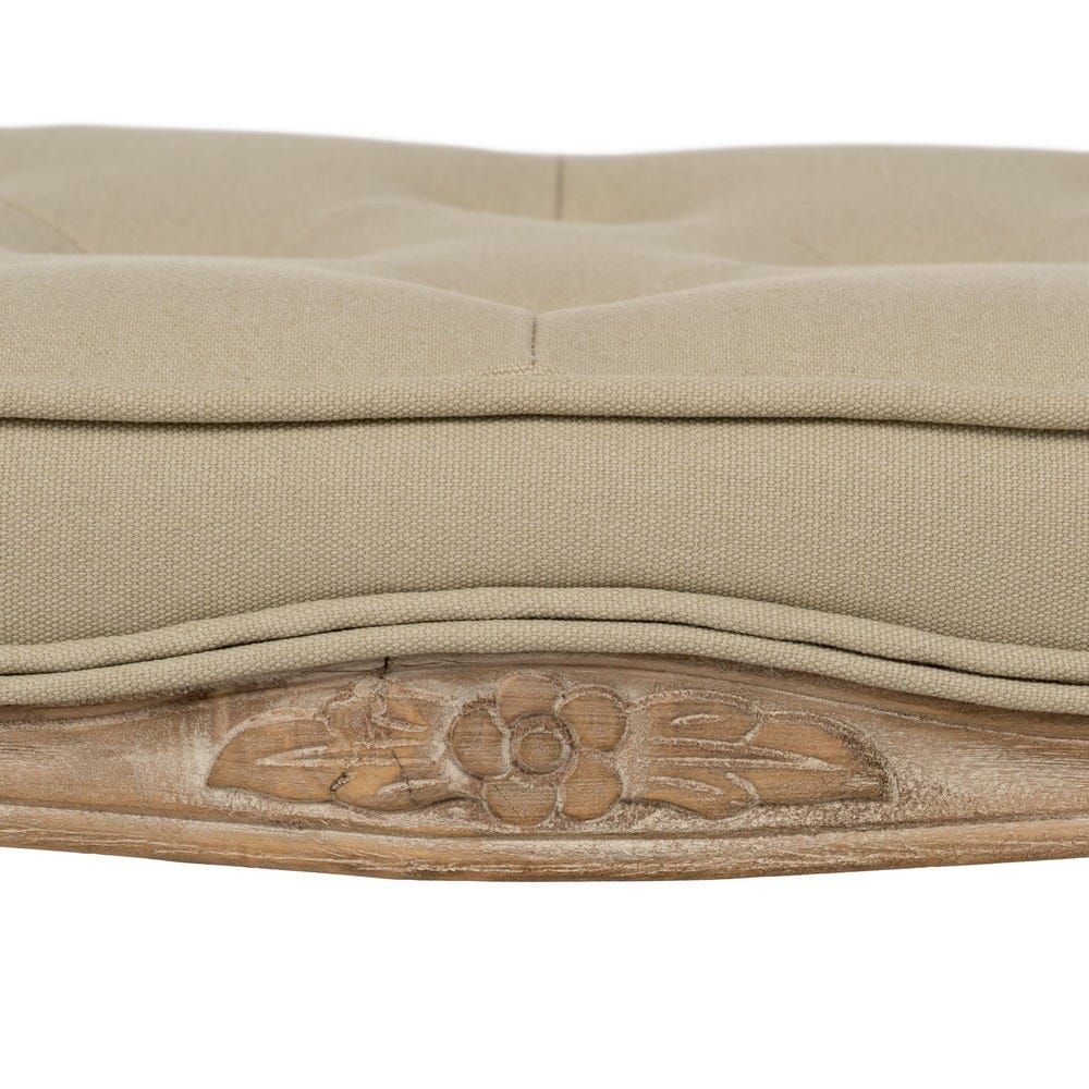 Banco Tecido-Madeira Bege Natural 50 X 36 X 47 Cm - Image 3