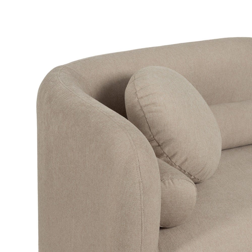 Sofá 2 Lugares Bege Tecido-Madeira 176 X 88 X 72 Cm - Image 9