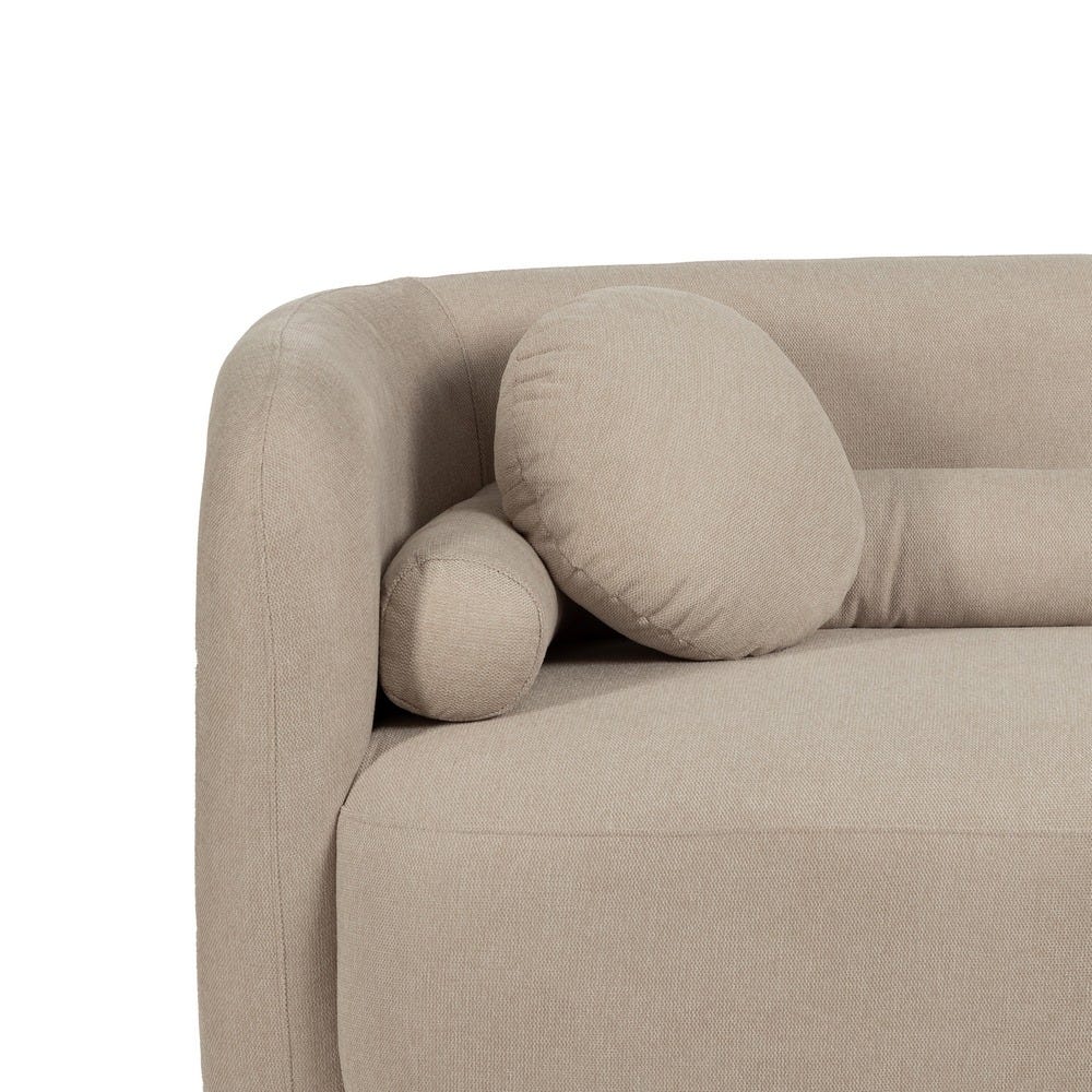 Sofá 2 Lugares Bege Tecido-Madeira 176 X 88 X 72 Cm - Image 10