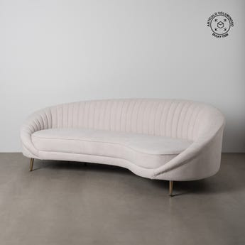 Sofá 3 Lugares Creme Tecido-Metal 247 X 105 X 81 Cm - Image 10