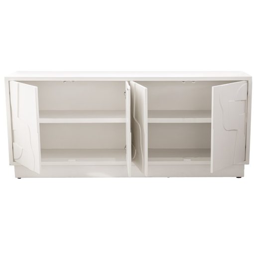 Aparador De Madeira Mdf Branco  178x40x76cm - Image 3