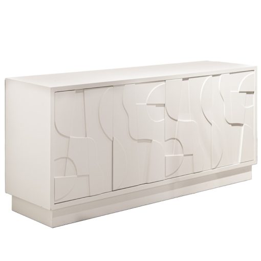 Aparador De Madeira Mdf Branco  178x40x76cm - Image 6
