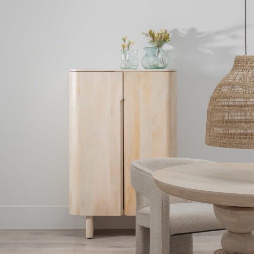 Armário Branco Madeira Mango Batel Room 90 X 40 X 138 Cm