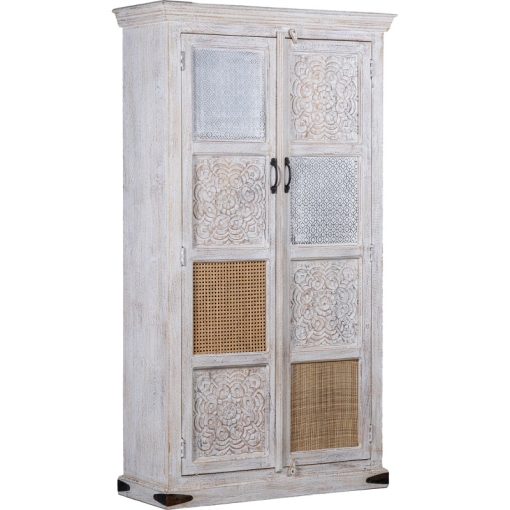 Armário Em Madeira De Manga com 2 Portas 100x40x180cm