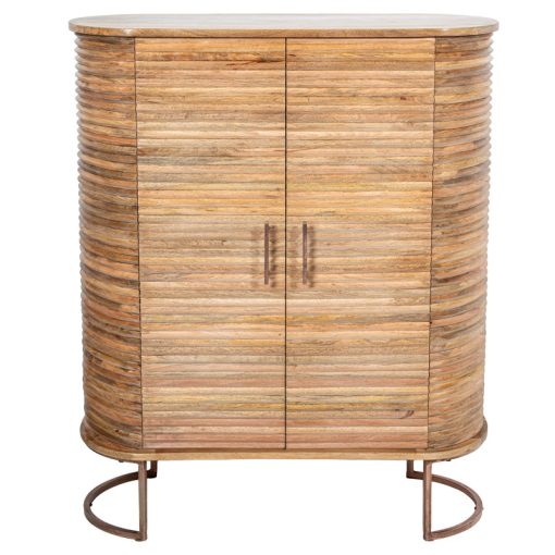 Armário Em Madeira De Mango 4 Portas 90x40x110cm