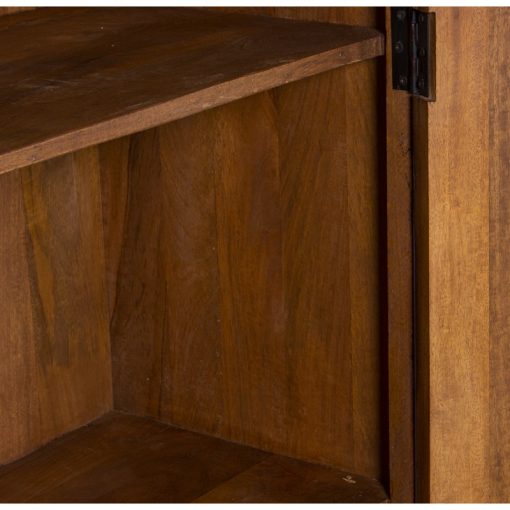 Armário Em Madeira De Mango Vermelho/budas Dourados  com 2 Portas 100x45x195cm - Image 5