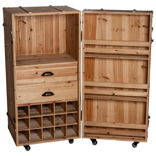Armário Para Vinhos Madeira Reciclada 53x52x106cm - Image 2