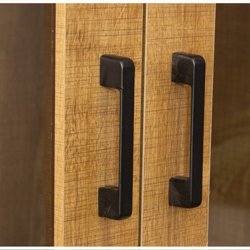 Armário Vitrine 2 Portas+ 2 Gavetas Madeira Dm, Pés Metal 79x40x180cm, Alt.Pés:15cm - Image 7