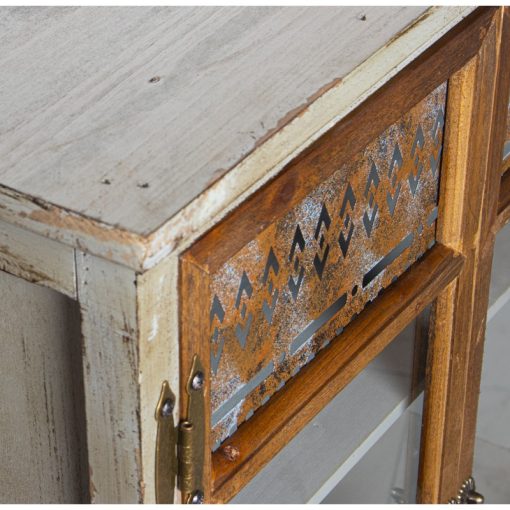 Armário Vitrine  com 3 Portas+4Gavetas, Madeira Abeto 93x32x130cm, Alt.Pés:9,5cm - Image 8