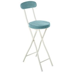 Banco Alto De Metal Branco Tecido Verde Com Encosto 30x42x93cm Alt. Assento:66cm