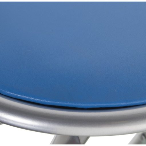 Banco Dobrável Em Metal, Assento Azul 30x45cm Com Fecho De Segurança, Assento En Pvc Almofadado - Image 4