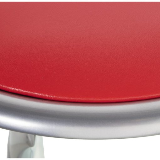 Banco Dobrável Em Metal, Assento Vermelho 30x45cm Com Fecho De Segurança, Assento En Pvc Almofadado - Image 4