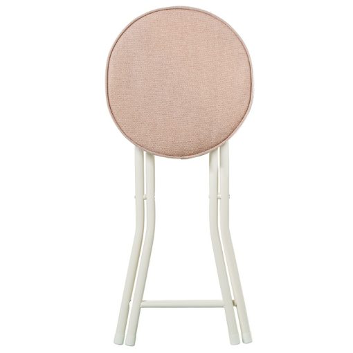 Banco Dobrável Metal Branco Tecido Bege 30x49cm - Image 2