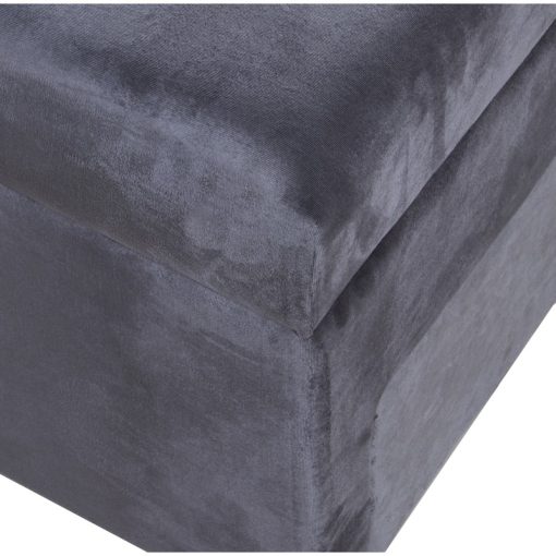 Banqueta Sapateira Pé De Cama Madeira/tela Cinza 120x43x45cm - Image 3