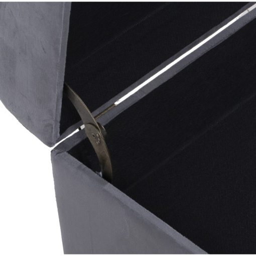 Banqueta Sapateira Pé De Cama Madeira/tela Cinza 120x43x45cm - Image 5