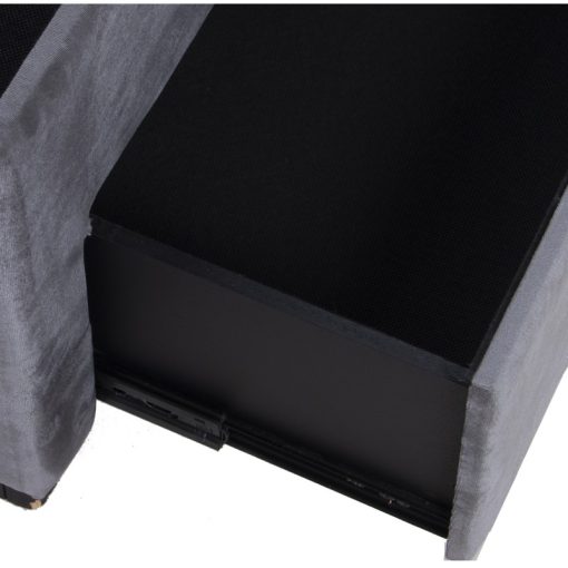 Banqueta Sapateira Pé De Cama Madeira/tela Cinza 120x43x45cm - Image 6