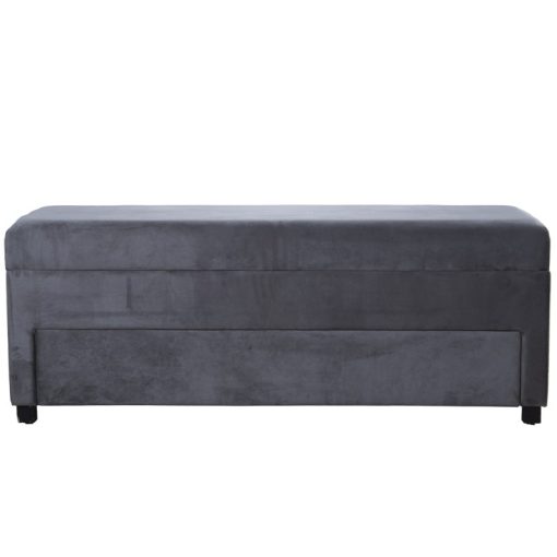 Banqueta Sapateira Pé De Cama Madeira/tela Cinza 120x43x45cm - Image 7