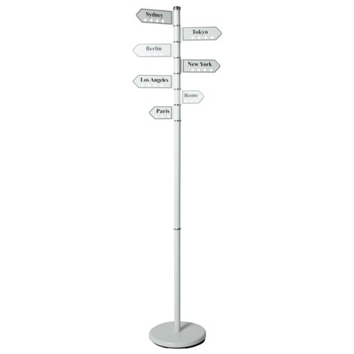 Bengaleiro Metálico De Pé-placa De Sinalização Branca Com Letras Pretas 28x173cm