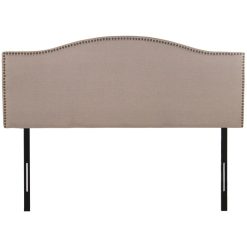 Cabeceira De Cama Tapizado Bege Poliéster