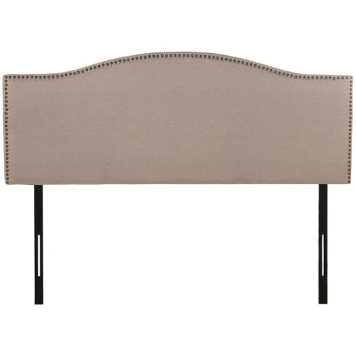 Cabeceira De Cama Tapizado Bege Poliéster
