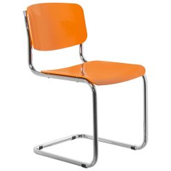 Cadeira Abs Amarelo Pernas Metal Cromado 43x57x81cm Alt. Assento:47cm (4 unidades)