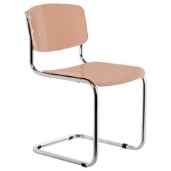 Cadeira Abs Rosa Pernas Metal Cromado 43x57x81cm Alt. Assento:47cm (4 unidades)