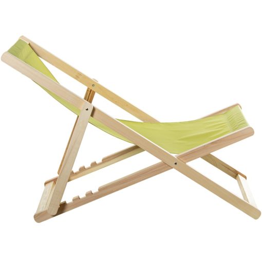 Cadeira De Praia Dobrável Em Madeira, Tecido Verde, 4 Posições, 57,5x92/102,5x88,5/72cm - Image 8