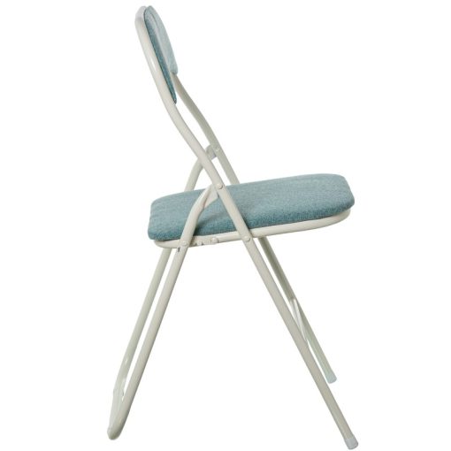 Cadeira Dobrável Metal Branco / Tecido Verde 44x47x80cm Alt. Assento:45cm - Image 2