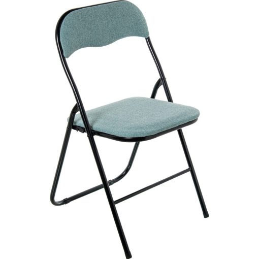 Cadeira Dobrável Metal Preto / Tecido Verde 44x47x80cm Alt. Assento:45cm