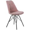 Cadeira Poliéster Cor-de-rosa Pernas Metal Preto 48x55x85cm Alt. Assento:50cm (2 unidades)