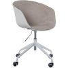 Cadeira Pp Branco/tela Bege  com rodas