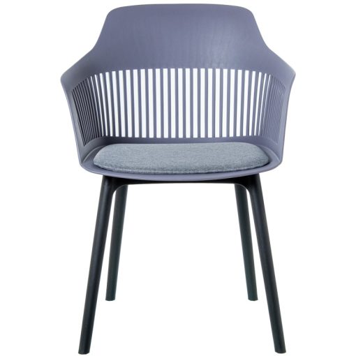Cadeira Pp Cinzenta Escura Com Almofada En Pu 58x54x83cm Alt. Assento:48cm (4 unidades) - Image 4