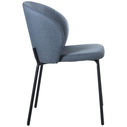 Cadeira Tecido Azul Pernas Metal Preto 48x57x79cm Alt. Assento:48cm (4 unidades) - Image 3