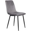 Cadeira Tecido Cinzento Pernas Metal Preto  44x55x86cm Alt. Assento:48
