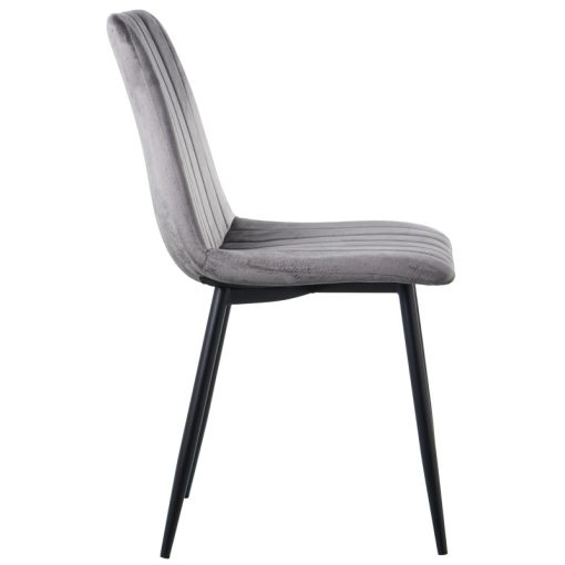 Cadeira Tecido Cinzento Pernas Metal Preto  44x55x86cm Alt. Assento:48,5cm (4 unidades) - Image 3