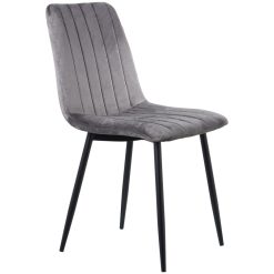 Cadeira Tecido Cinzento Pernas Metal Preto  44x55x86cm Alt. Assento:48