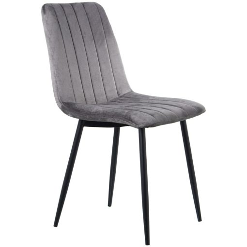 Cadeira Tecido Cinzento Pernas Metal Preto  44x55x86cm Alt. Assento:48