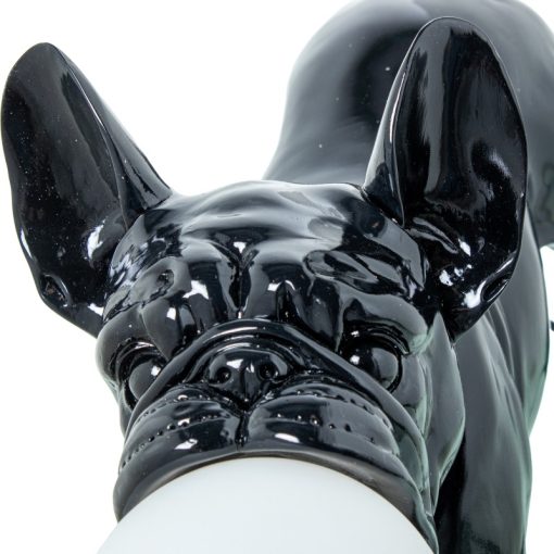 Candeeiro De Mesa Cão De Resina Preto Brilhante, Lâmpada Led 1xg9 Incluída - Image 3