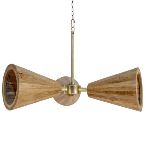 Candeeiro De Teto Em Madeira De Mango/metal 106x92x31cm